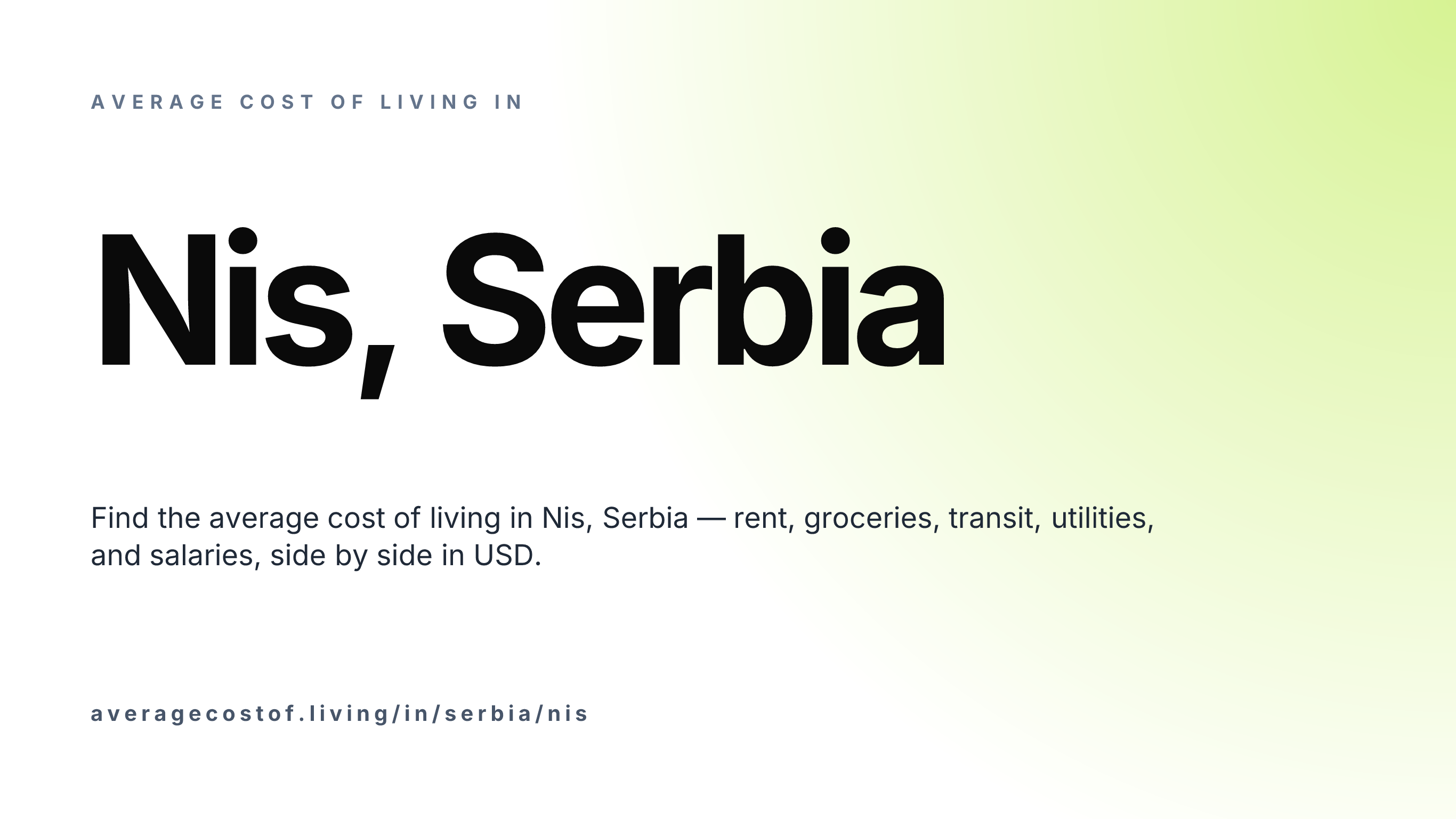 Cost of living in Nis, Serbia — monthly rent, food, transport, utilities, and salary breakdown in USD.