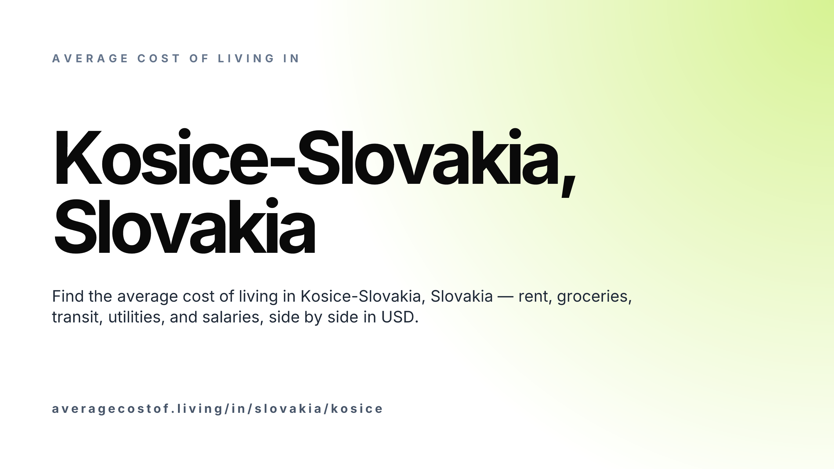 Cost of living in Kosice-Slovakia, Slovakia — monthly rent, food, transport, utilities, and salary breakdown in USD.