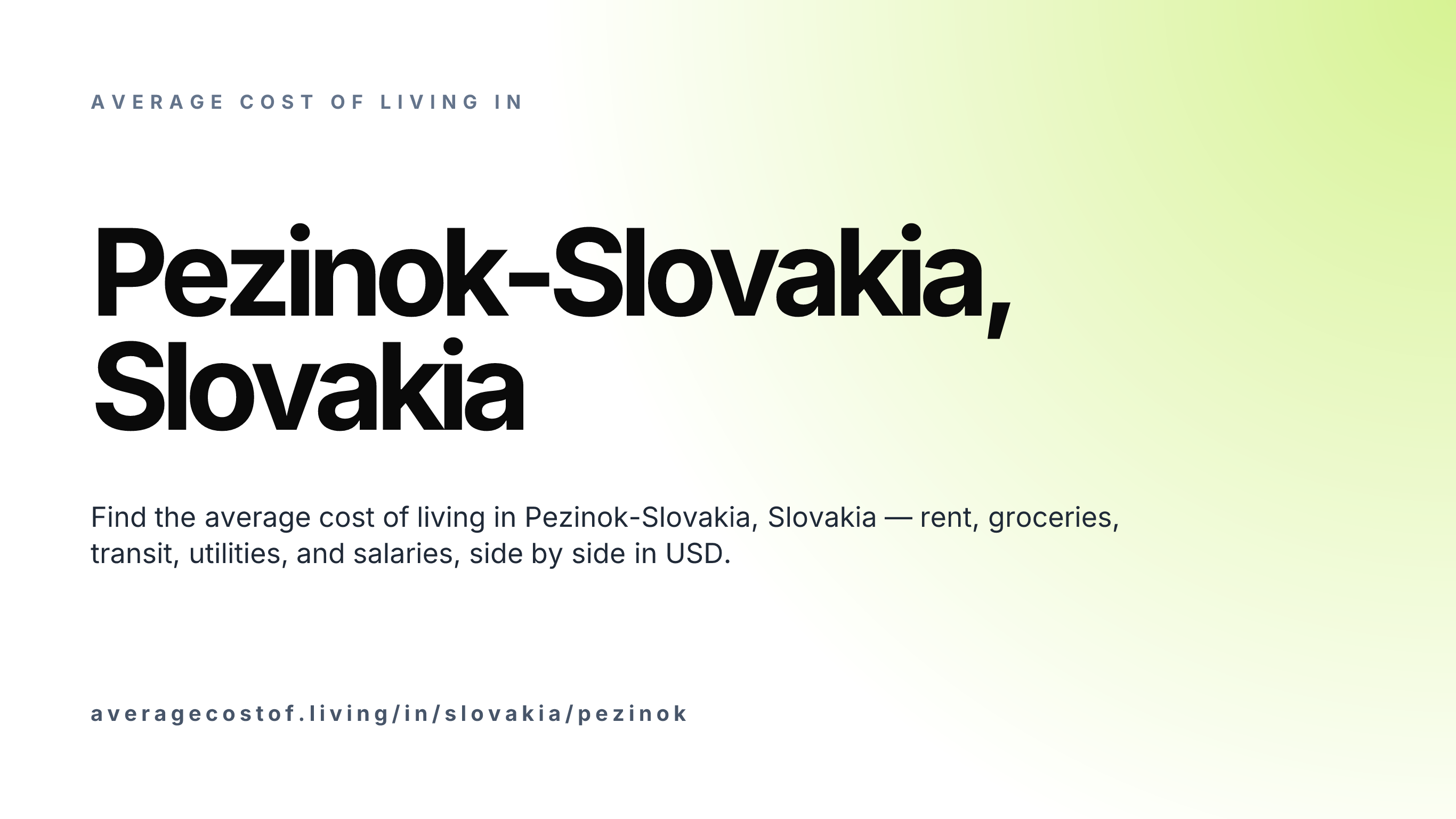 Cost of living in Pezinok-Slovakia, Slovakia — monthly rent, food, transport, utilities, and salary breakdown in USD.