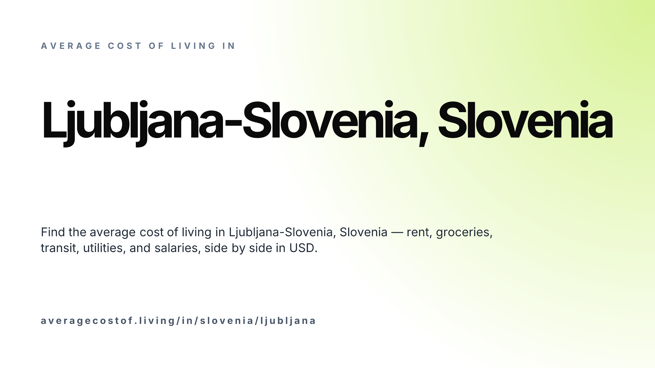 Cost of living in Ljubljana-Slovenia, Slovenia — monthly rent, food, transport, utilities, and salary breakdown in USD.