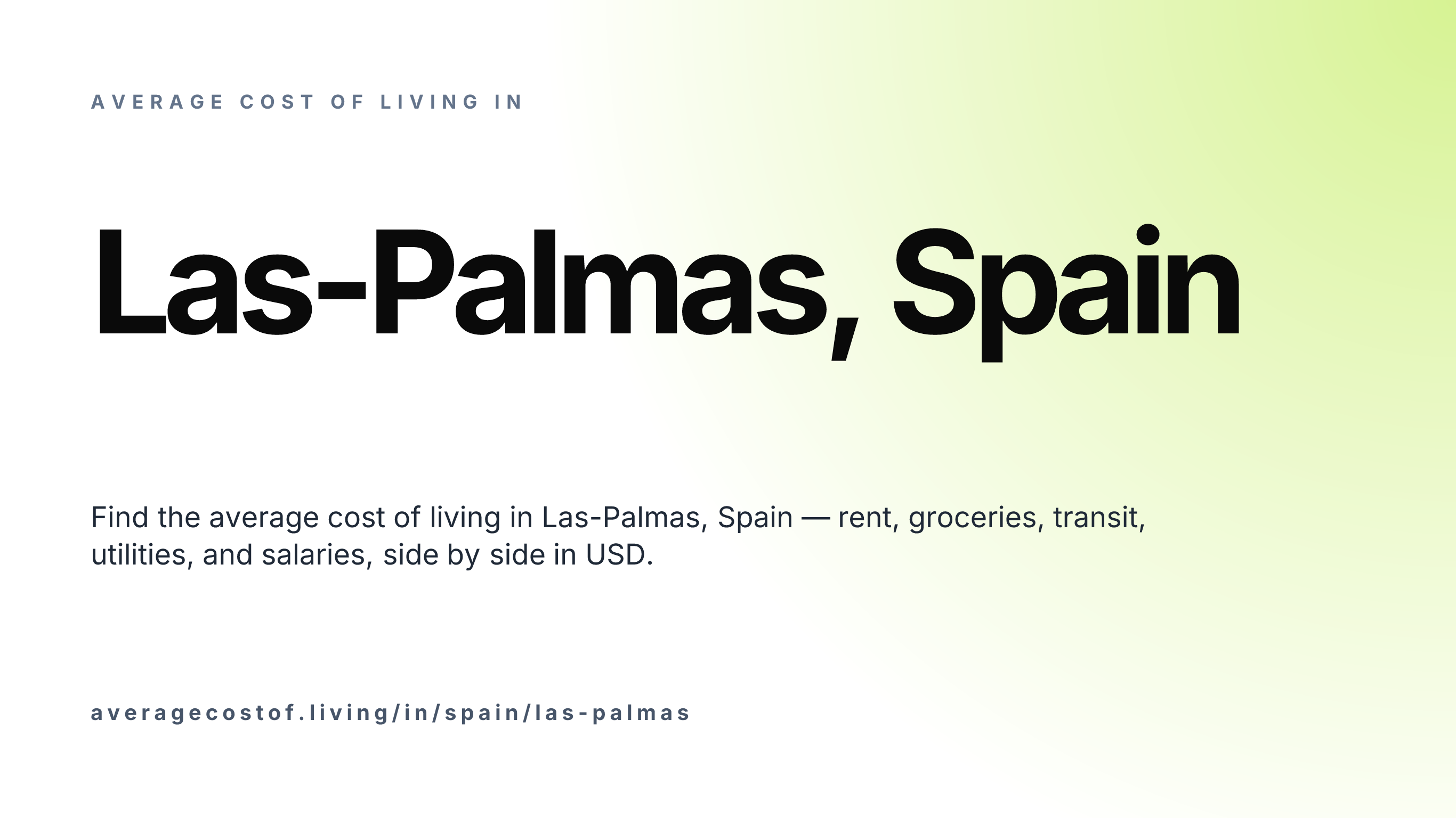 Cost of living in Las-Palmas, Spain — monthly rent, food, transport, utilities, and salary breakdown in USD.