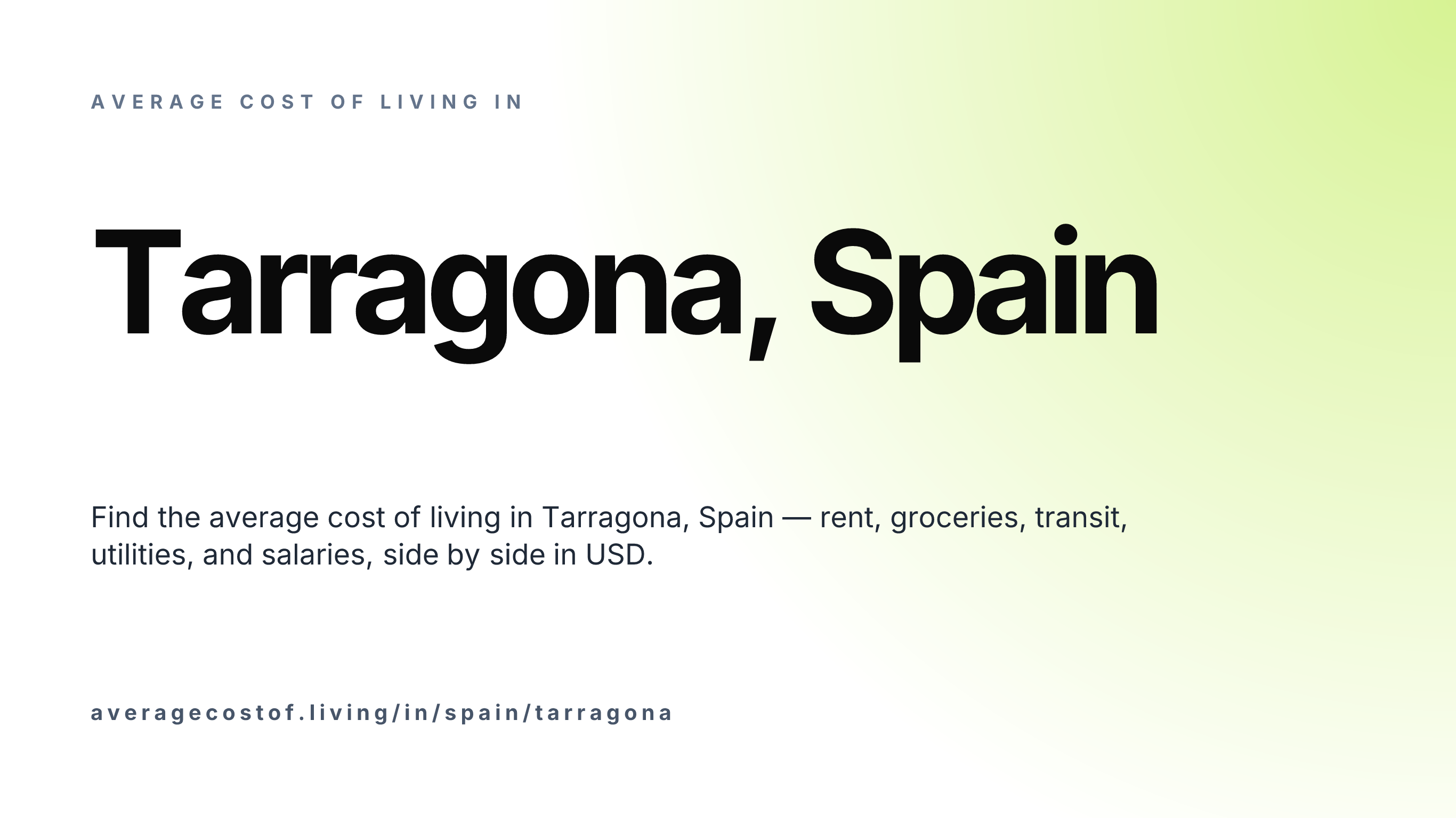 Cost of living in Tarragona, Spain — monthly rent, food, transport, utilities, and salary breakdown in USD.