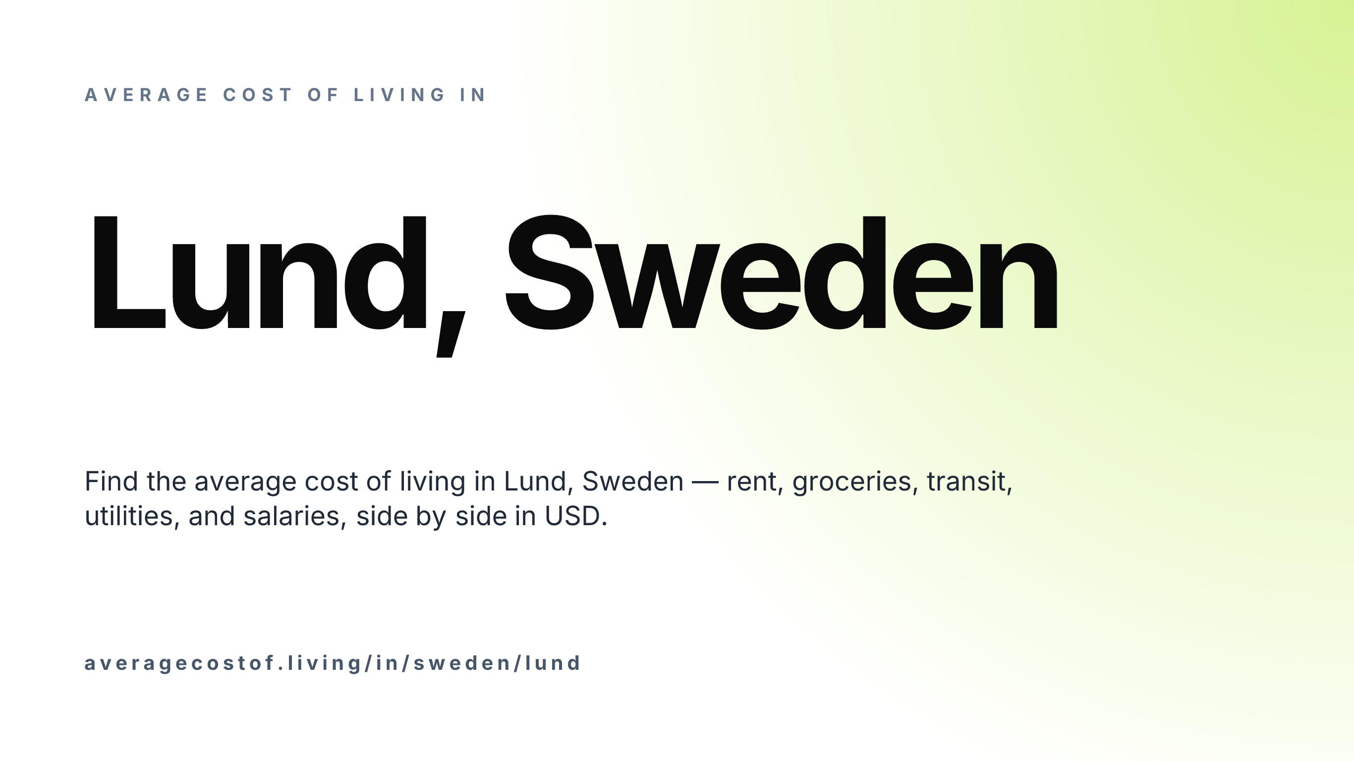 Cost of living in Lund, Sweden — monthly rent, food, transport, utilities, and salary breakdown in USD.