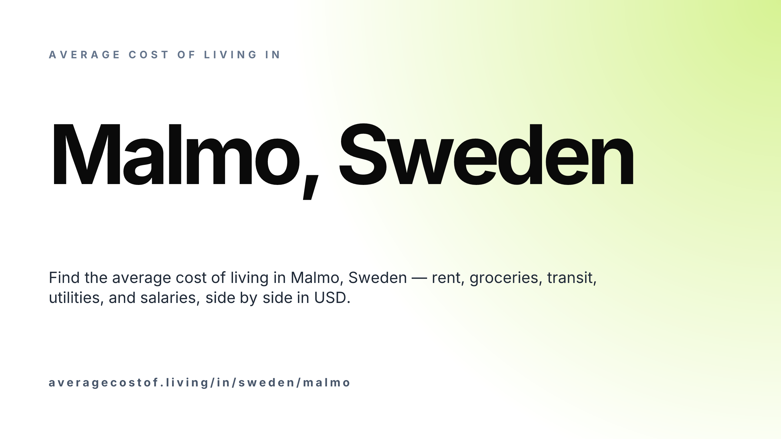 Cost of living in Malmo, Sweden — monthly rent, food, transport, utilities, and salary breakdown in USD.