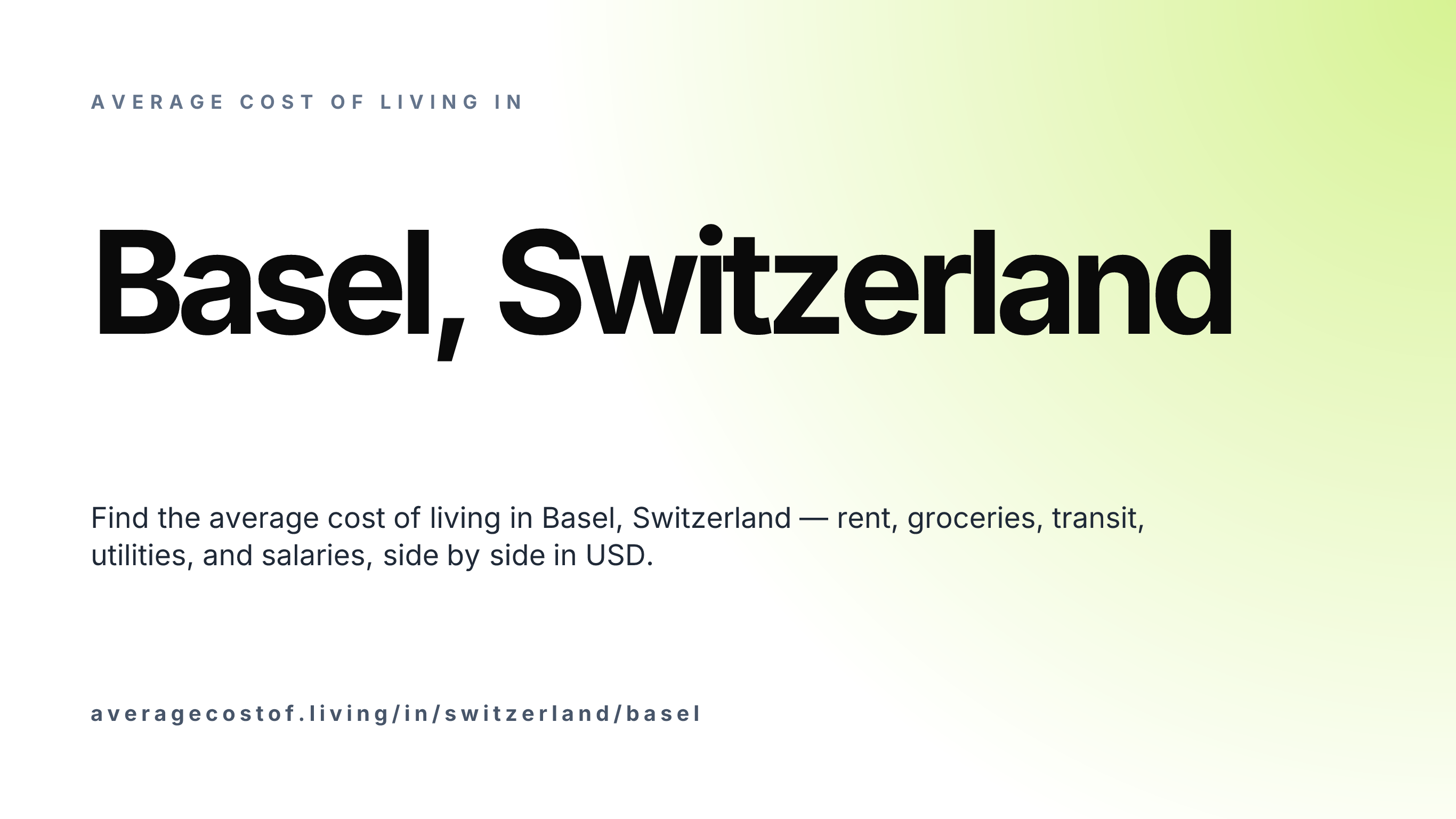 Cost of living in Basel, Switzerland — monthly rent, food, transport, utilities, and salary breakdown in USD.