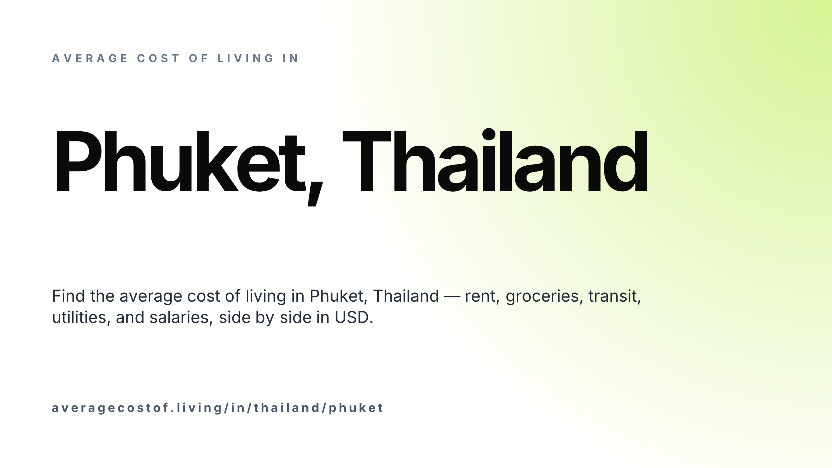 Cost of living in Phuket, Thailand — monthly rent, food, transport, utilities, and salary breakdown in USD.