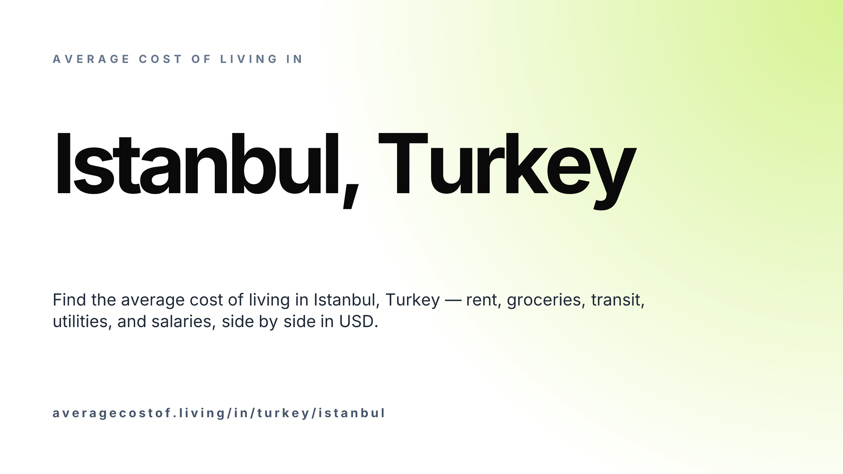 Cost of living in Istanbul, Turkey — monthly rent, food, transport, utilities, and salary breakdown in USD.