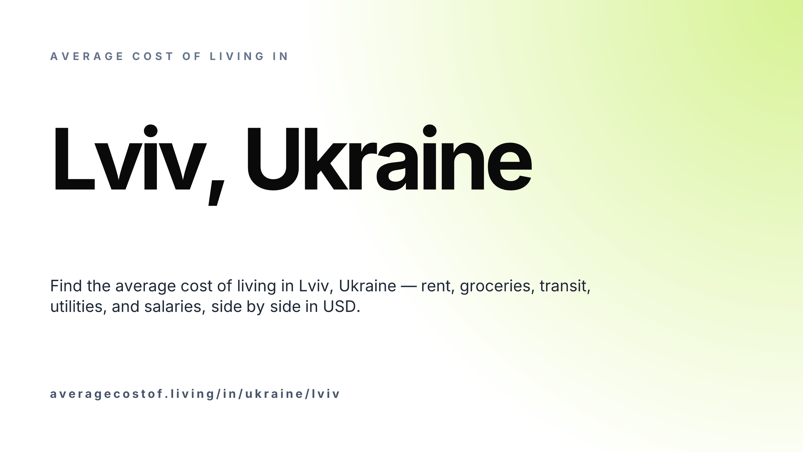Cost of living in Lviv, Ukraine — monthly rent, food, transport, utilities, and salary breakdown in USD.