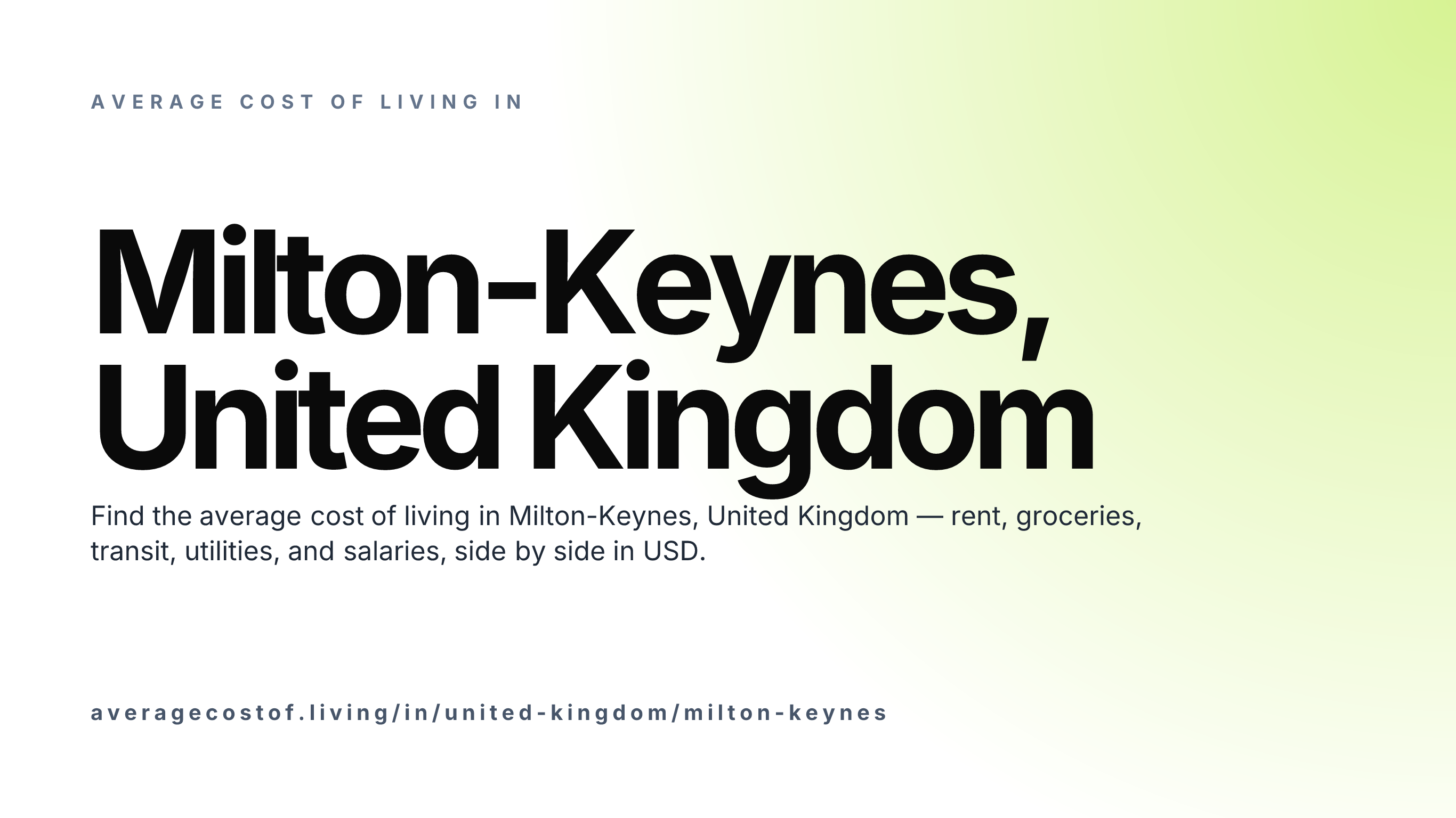 Cost of living in Milton-Keynes, United Kingdom — monthly rent, food, transport, utilities, and salary breakdown in USD.