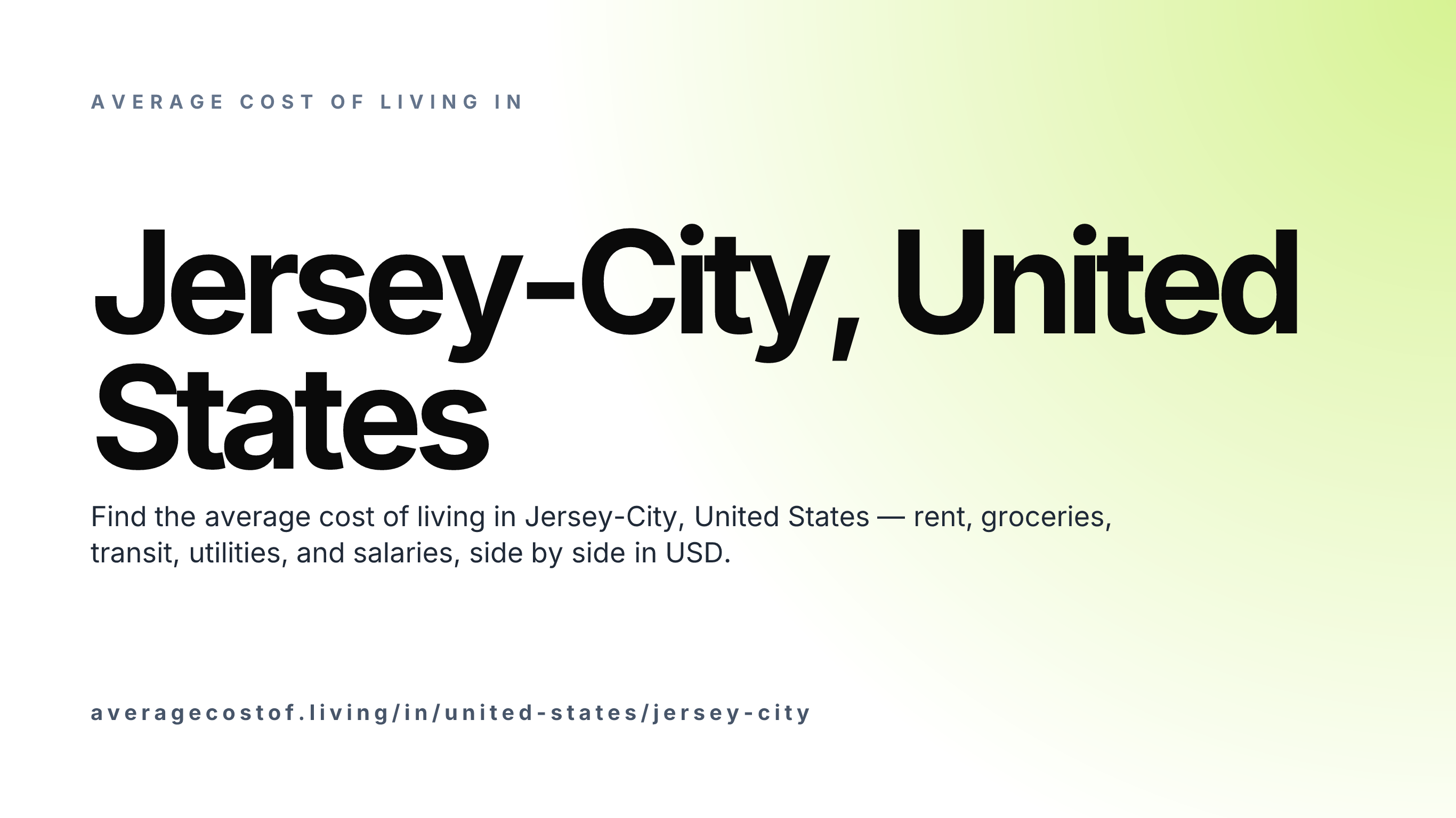 Cost of living in Jersey-City, United States — monthly rent, food, transport, utilities, and salary breakdown in USD.