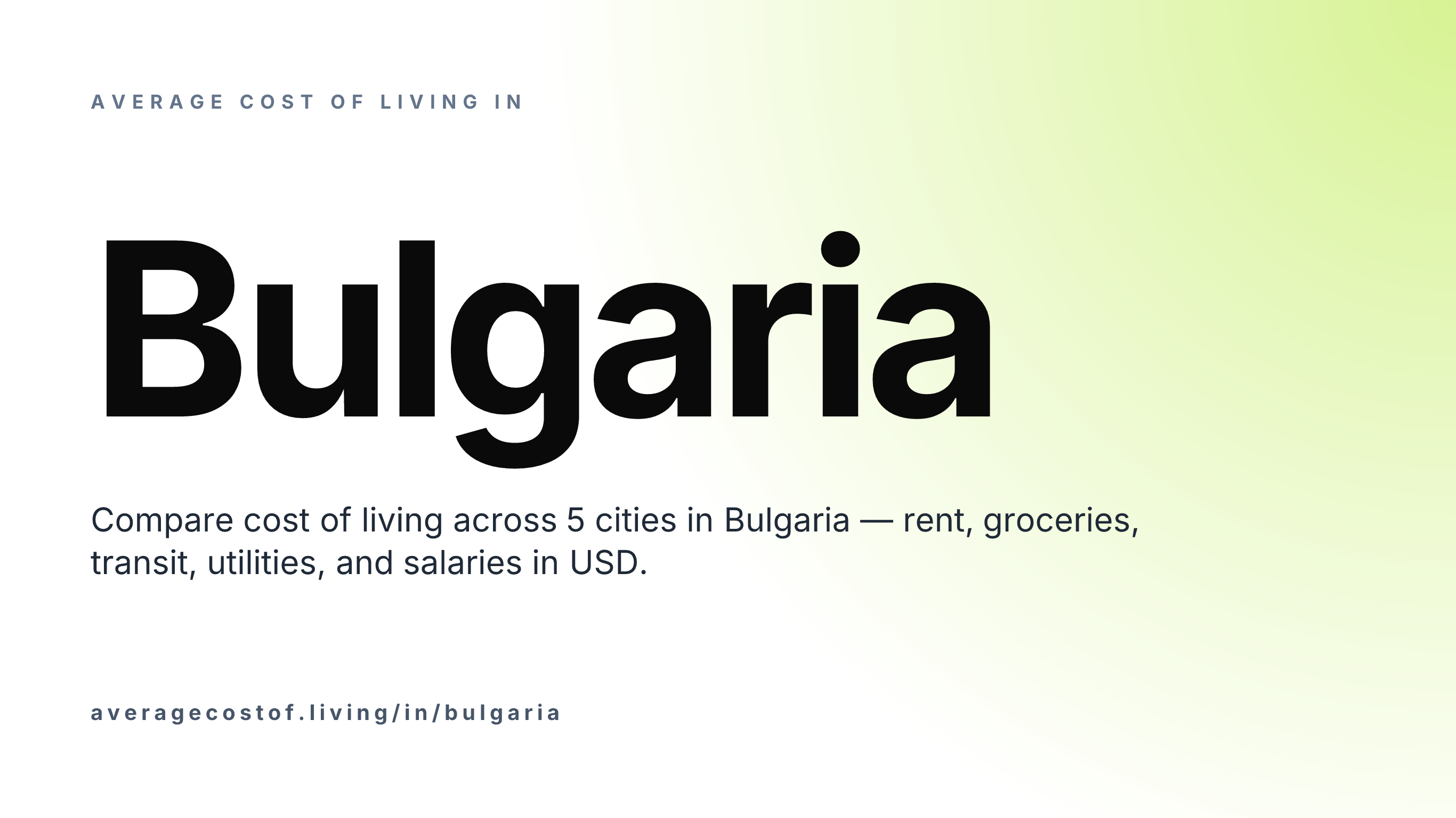 Average cost of living in Bulgaria — 5 cities compared on rent, groceries, transport, and salaries in USD.
