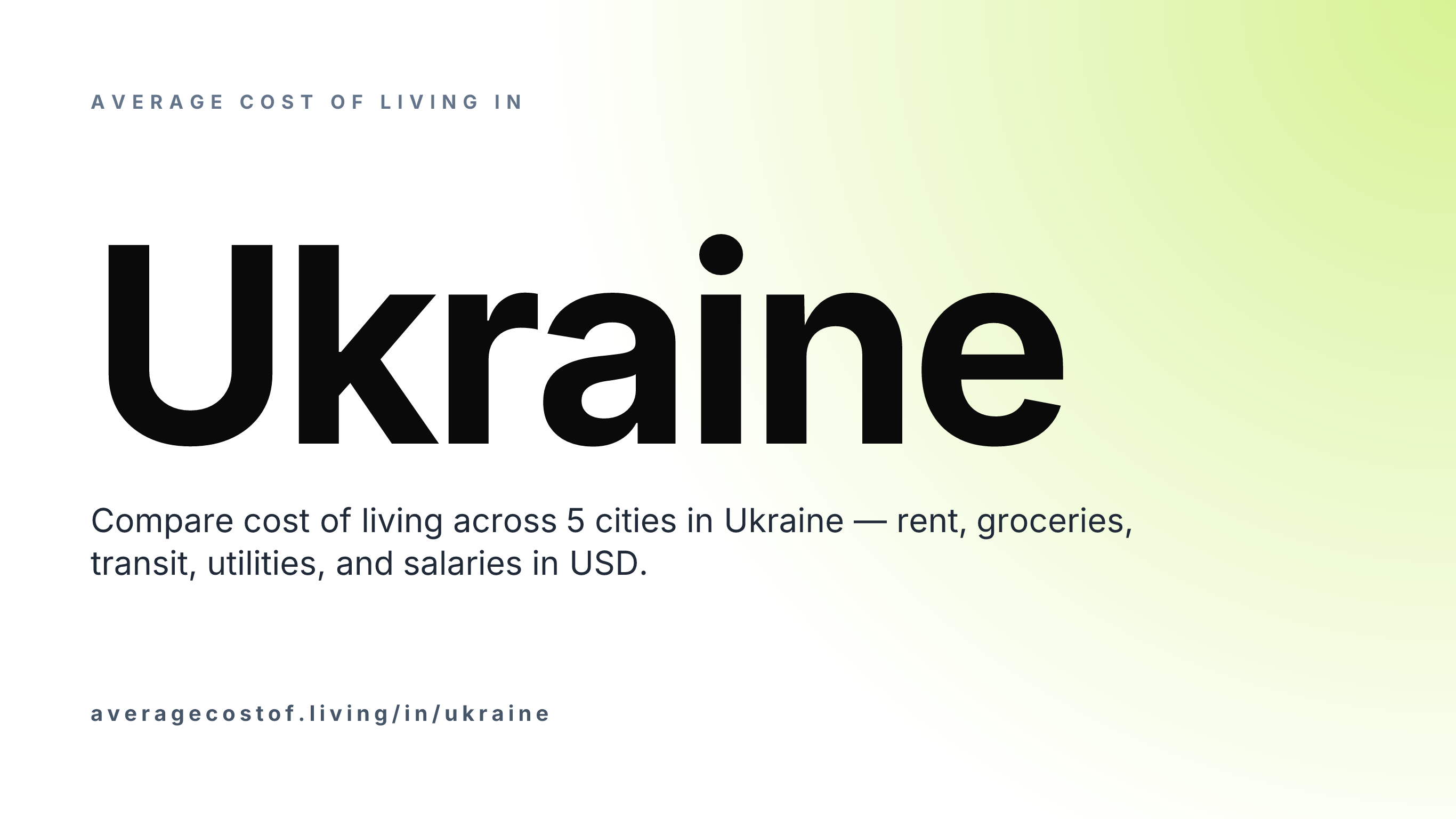 Average cost of living in Ukraine — 5 cities compared on rent, groceries, transport, and salaries in USD.