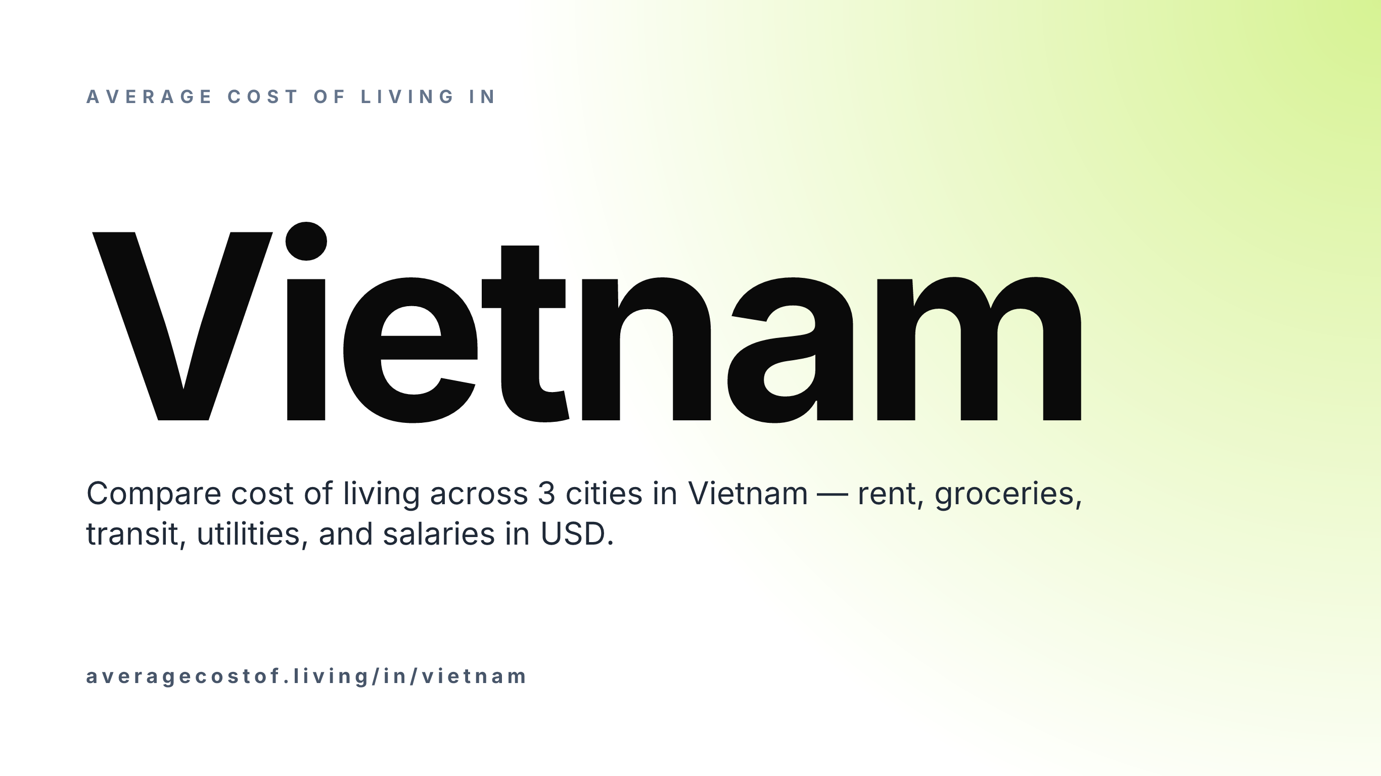 Average cost of living in Vietnam — 3 cities compared on rent, groceries, transport, and salaries in USD.