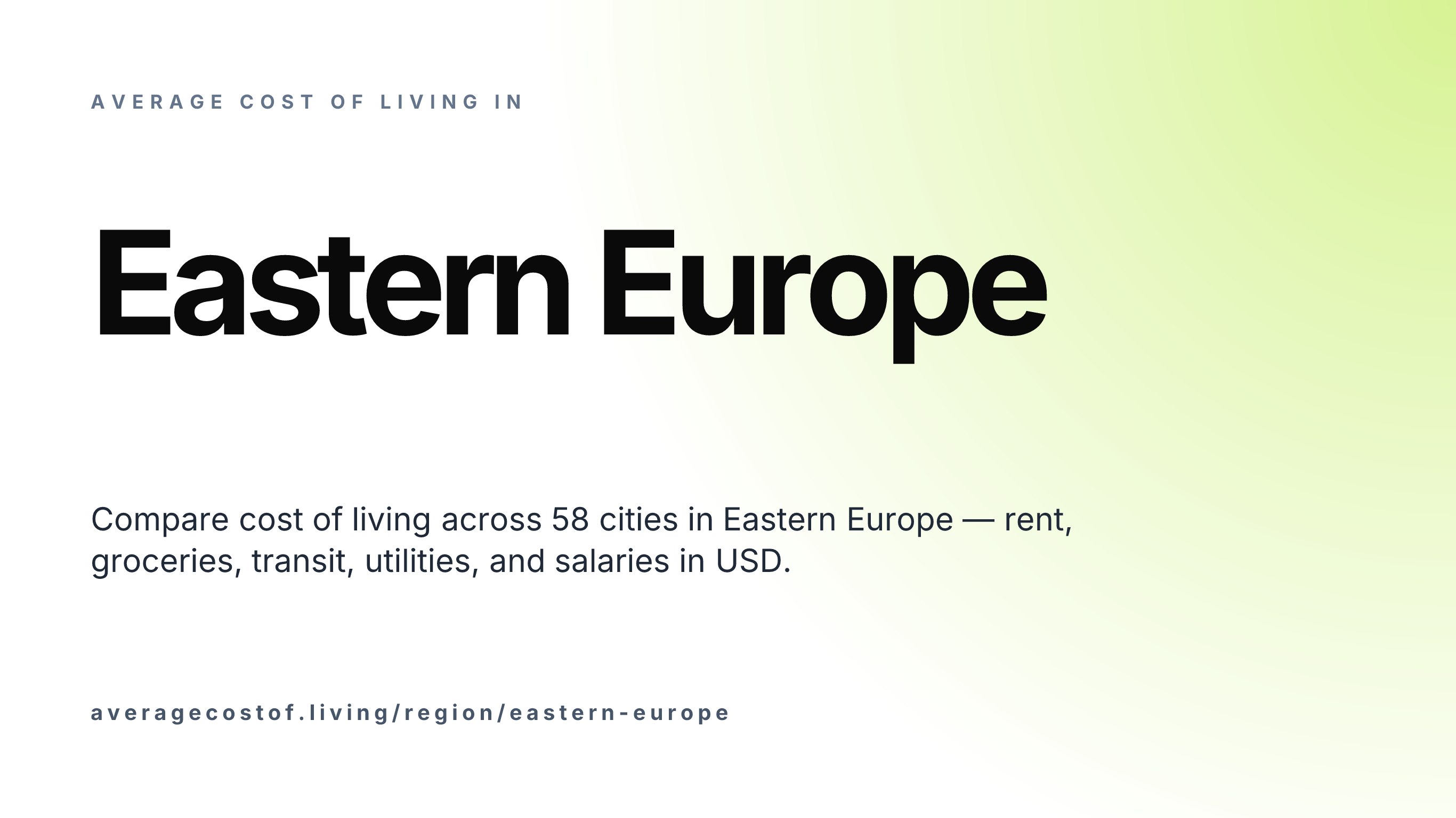 Average cost of living across Eastern Europe — 80 cities in 10 countries compared on rent, food, and salaries in USD.