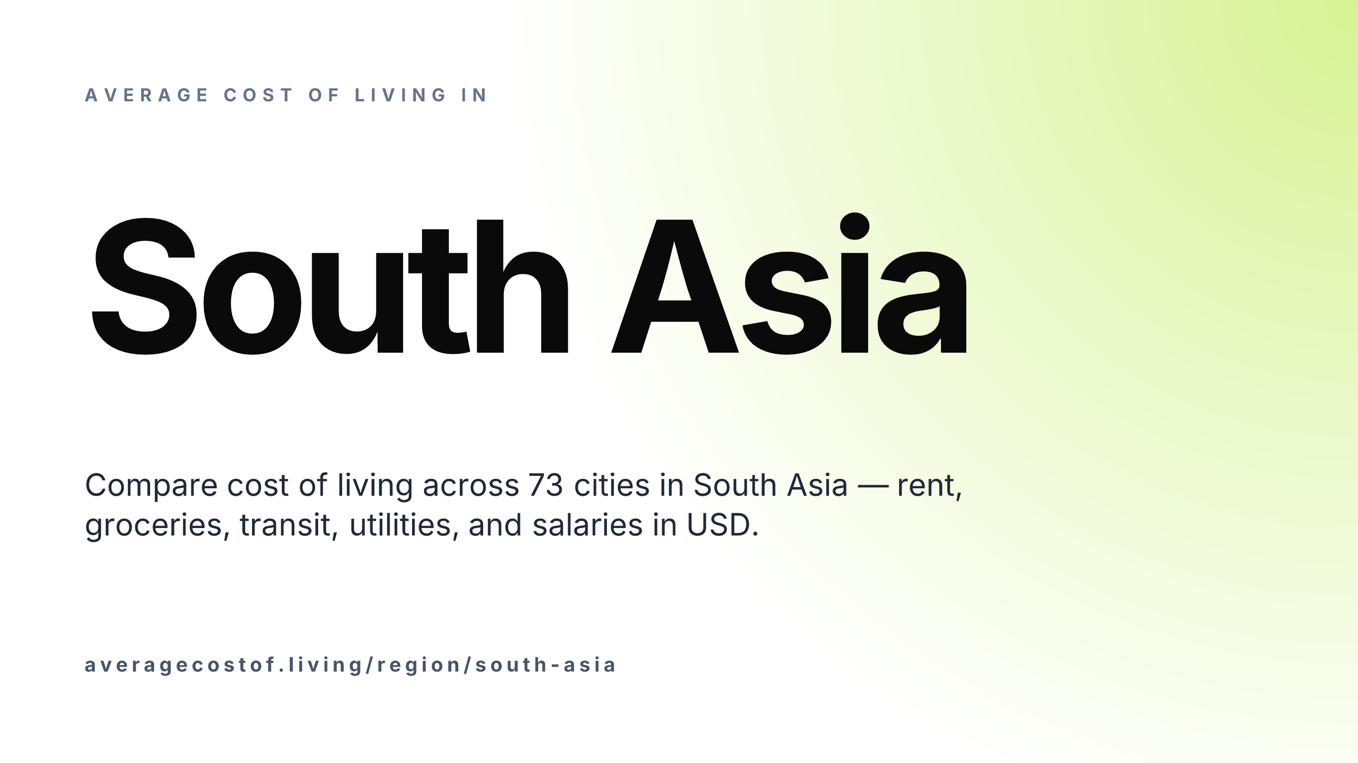 Average cost of living across South Asia — 88 cities in 7 countries compared on rent, food, and salaries in USD.